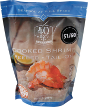 40 Knots 1 lb. 51-60 ct. Cooked Shrimp product image.