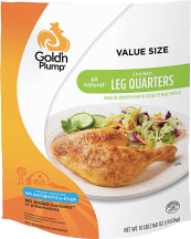 Gold'n Plump 10 lb. Bag Chicken Leg Quarters product image.
